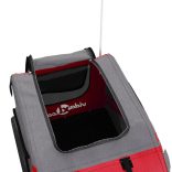 piros-szürke oxford szövet és vas kisállatszállító utánfutó