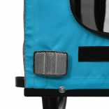 kék-szürke oxford szövet és vas kisállatszállító utánfutó