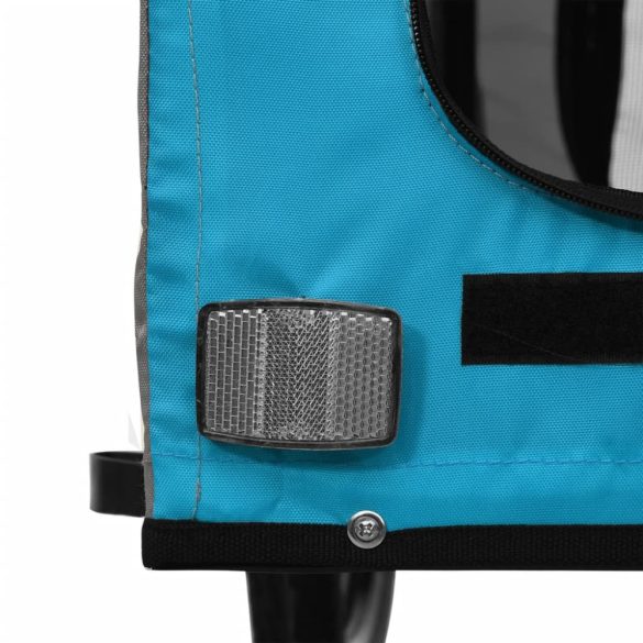 kék-szürke oxford szövet és vas kisállatszállító utánfutó