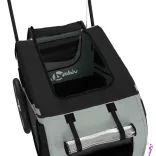 szürke-fekete oxford szövet és vas kisállatszállító utánfutó