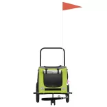 zöld-fekete oxford szövet és vas kisállatszállító utánfutó