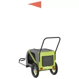 zöld-fekete oxford szövet és vas kisállatszállító utánfutó