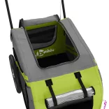 zöld-fekete oxford szövet és vas kisállatszállító utánfutó