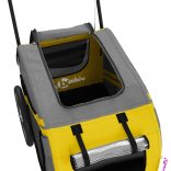 sárga-szürke oxford szövet és vas kisállatszállító utánfutó