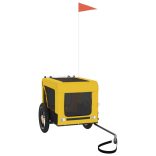 sárga-fekete oxford szövet és vas kisállatszállító utánfutó