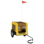 sárga-fekete oxford szövet és vas kisállatszállító utánfutó