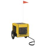 sárga-fekete oxford szövet és vas kisállatszállító utánfutó