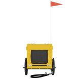 sárga-fekete oxford szövet és vas kisállatszállító utánfutó