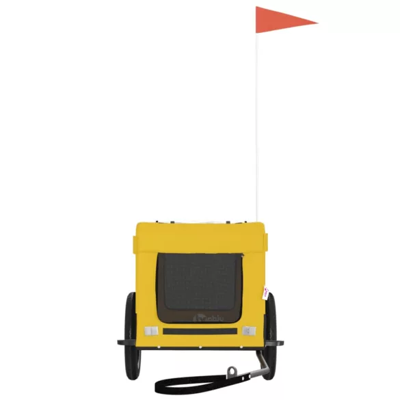 sárga-fekete oxford szövet és vas kisállatszállító utánfutó