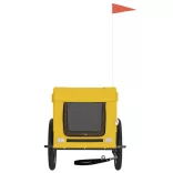 sárga-fekete oxford szövet és vas kisállatszállító utánfutó