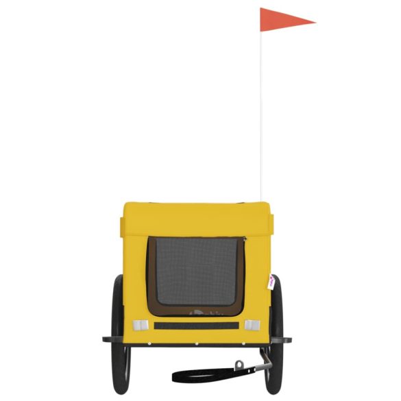 sárga-fekete oxford szövet és vas kisállatszállító utánfutó