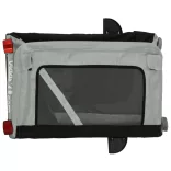 szürke-fekete oxford szövet és vas kisállatszállító utánfutó