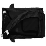 fekete oxford szövet és vas kisállatszállító kerékpár-utánfutó