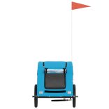 kék oxford szövet és vas kisállatszállító utánfutó