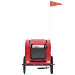 piros oxford szövet és vas kisállatszállító utánfutó