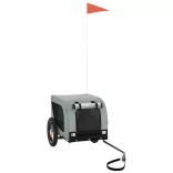 szürke-fekete oxford szövet és vas kisállatszállító utánfutó