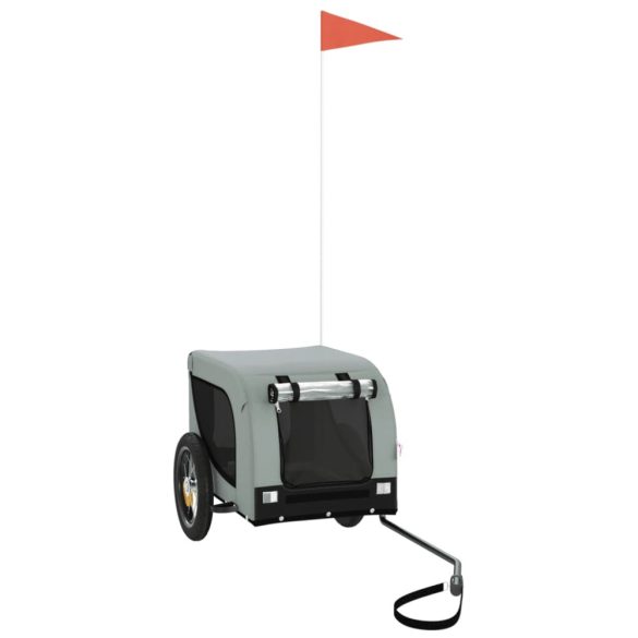 szürke-fekete oxford szövet és vas kisállatszállító utánfutó