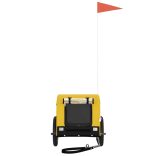 sárga-fekete oxford szövet és vas kisállatszállító utánfutó