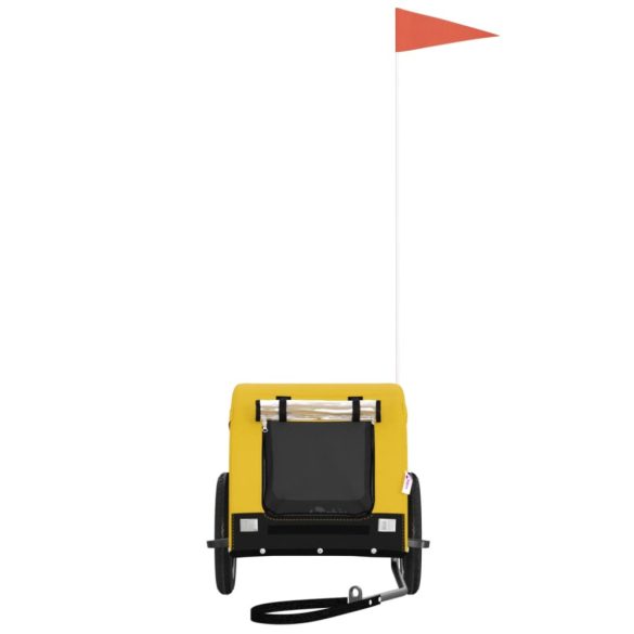 sárga-fekete oxford szövet és vas kisállatszállító utánfutó