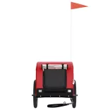 piros-fekete oxford szövet és vas kisállatszállító utánfutó