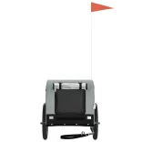 szürke-fekete oxford szövet és vas kisállatszállító utánfutó