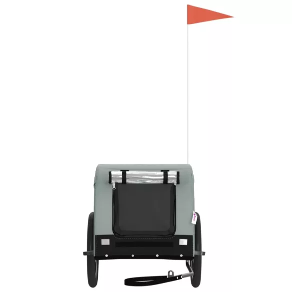 szürke-fekete oxford szövet és vas kisállatszállító utánfutó