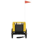 sárga-fekete oxford szövet és vas kisállatszállító utánfutó