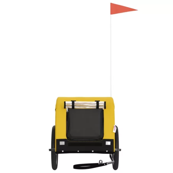 sárga-fekete oxford szövet és vas kisállatszállító utánfutó