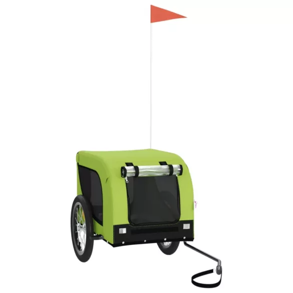 zöld-fekete oxford szövet és vas kisállatszállító utánfutó