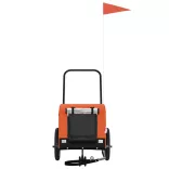 narancs-fekete oxford szövet és vas kisállatszállító utánfutó