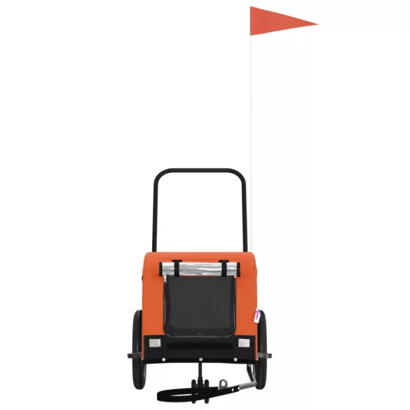 narancs-fekete oxford szövet és vas kisállatszállító utánfutó