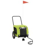 zöld-fekete oxford szövet és vas kisállatszállító utánfutó