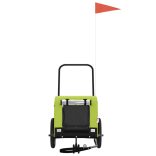 zöld-fekete oxford szövet és vas kisállatszállító utánfutó