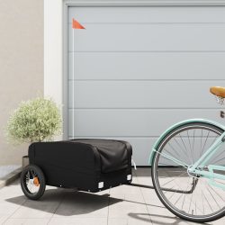 fekete vas kerékpár-utánfutó 30 kg