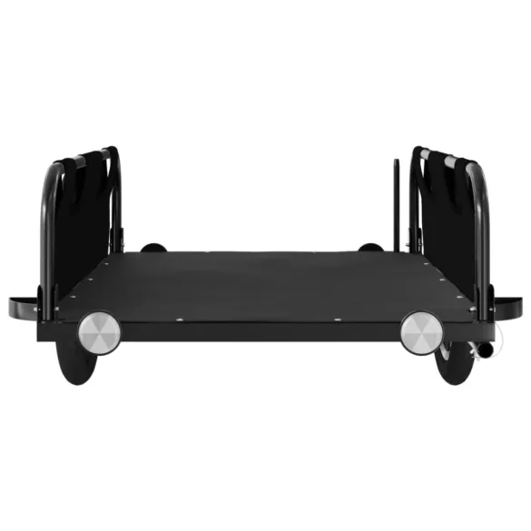 fekete oxford szövet és vas kerékpár-utánfutó