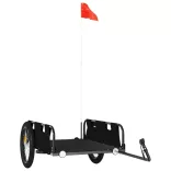 fekete oxford szövet és vas kerékpár-utánfutó