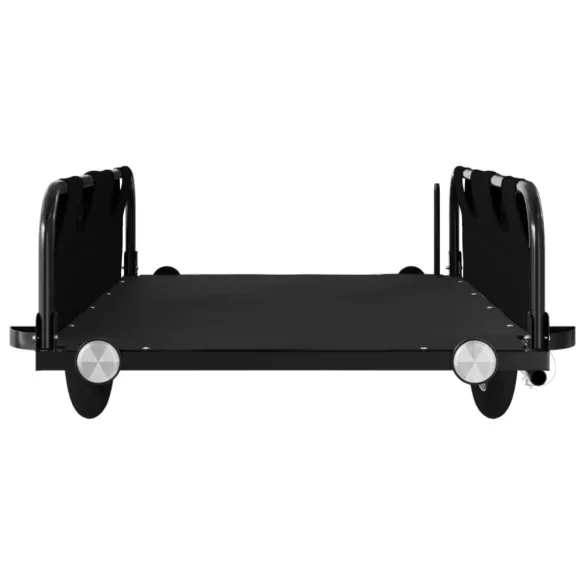 fekete oxford szövet és vas kerékpár-utánfutó