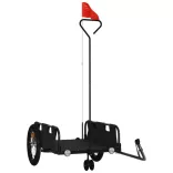 fekete oxford szövet és vas kerékpár-utánfutó