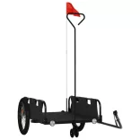 fekete oxford szövet és vas kerékpár-utánfutó