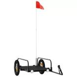 fekete vas kerékpár-utánfutó 122 x 53 x 31 cm