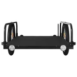 fekete vas kerékpár-utánfutó 135 x 70 x 37 cm