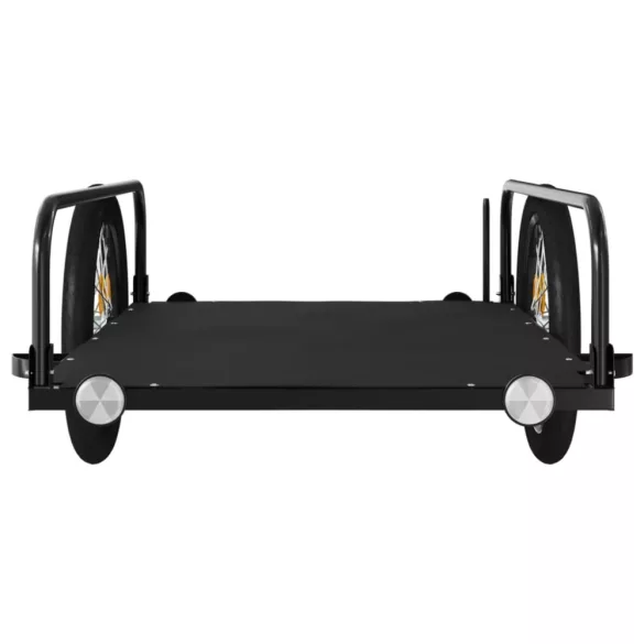 fekete vas kerékpár-utánfutó 135 x 70 x 37 cm