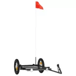 fekete vas kerékpár-utánfutó 122 x 53 x 28 cm