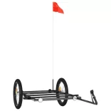 fekete vas kerékpár-utánfutó 135 x 68 x 37 cm