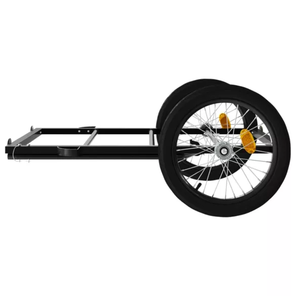 fekete vas kerékpár-utánfutó 135 x 68 x 37 cm