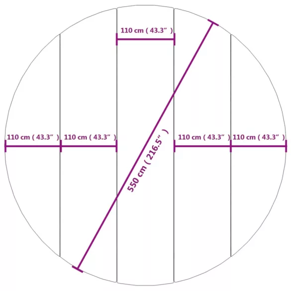 világosszürke poliészter geotextília medencealátét Ø 550 cm