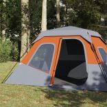 6 személyes szürke-narancs gyorskioldó vízálló családi sátor