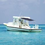 kék T-alakú árnyékolóhosszabbító 170 x 170 x (115-183) cm