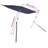 tengerészkék T-alakú árnyékolóhosszabbító 170x208x(115-183) cm