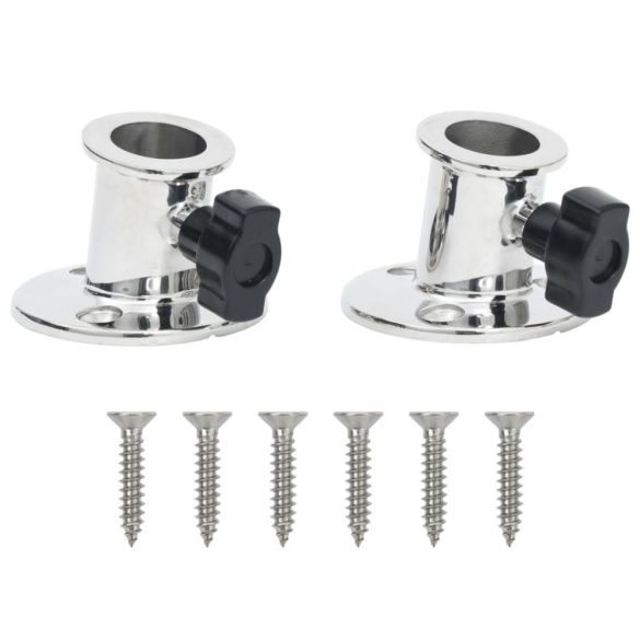 2 db rozsdamentes acél kerek bimini alj 26 mm-es csőhöz